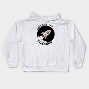 Explore The Unknown Space Odyssey Explorer Rocket Kids Hoodie